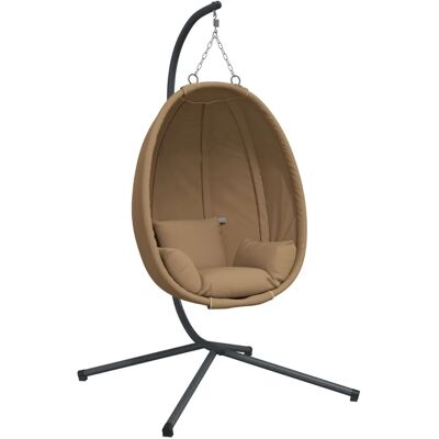 Edinos Wiszące krzesło kokon ze stojakiem w kolorze taupe N1-L10 Edinos Wiszące krzesło kokon ze stojakiem w kolorze taupe N1-L10