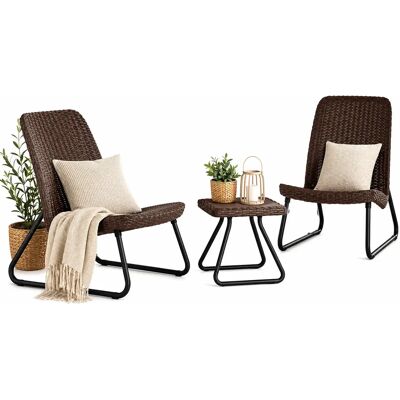 Edinos Premium Brązowy technorattanowy zestaw mebli na balkon R1-K98 Edinos Premium Brązowy technorattanowy zestaw mebli na balkon R1-K98