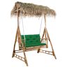 Elior Ogrodowa huśtawka bambusowa z zieloną poduszką - Parano