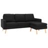 Elior 3-osobowa czarna sofa z podnóżkiem - Eroa 4Q