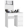 Elior Białe biurko toaletka na kosmetyki prawostronna - Handi 4X