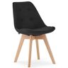 Elior Komplet 4 szt. czarnych tapicerowanych krzeseł - Neflax 4S