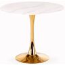 Elior Okrągły szklany stół w stylu glamour marmur + złoto - Santiago