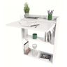 Elior Białe małe składane biurko do pokoju z półkami - Vatos