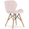 Elior Różowe krzesło welurowe pikowane do stołu - Zeno 4X