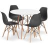 Elior Komplet biały stół 90 cm z 4 krzesłami - Osato 6X 3 kolory