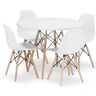 Elior Zestaw biały okrągły stół 100 cm i 4 krzesła - Osato 7X 3 kolory