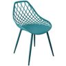 Elior Ażurowe krzesło metalowe nowoczesne morski niebieski - Kifo 5X