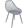 Elior Szare krzesło balkonowe z ażurowym oparciem - Kifo 5X