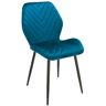 Elior Welurowe krzesło do nowoczesnego salonu morski niebieski - Upio