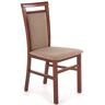 Elior Klasyczne krzesło tapicerowane do jadalni ciemny orzech - Mako 5X