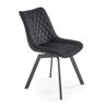 Elior Czarne krzesło tapicerowane welurem - Elpo