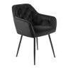 Elior Czarne pikowane krzesło z podłokietnikami - Damo