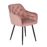 Elior Różowe krzesło fotelowe z pikowanym oparciem - Damo