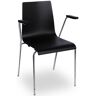 Elior Krzesło konferencyjne z podłokietnikami czarny + chrom - Gixo 4X