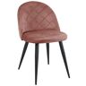 Elior Tapicerowane różowe krzesło z metalowymi nogami - Eferos 3X