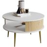 Elior Biały okrągły stolik kawowy w stylu glamour - Gaxi 5X