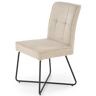Elior Beżowe tapicerowane krzesło metalowe - Salio