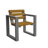 Elior Krzesło ogrodowe metalowe z drewnianym siedziskiem Norin Gray - 8 kolorów