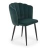 Elior Zielone krzesło tapicerowane muszelka - Holix