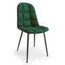 Elior Stylowe tapicerowane krzesło pikowane Volter- zielony
