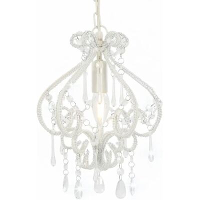 Lumes Biała lampa sufitowa z koralikami - EX168 T6-T98 Lumes Biała lampa sufitowa z koralikami - EX168 T6-T98