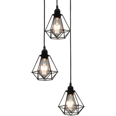 Lumes Czarna druciana lampa wisząca w stylu loftowym - EX820 P1-R77 Lumes Czarna druciana lampa wisząca w stylu loftowym - EX820 P1-R77