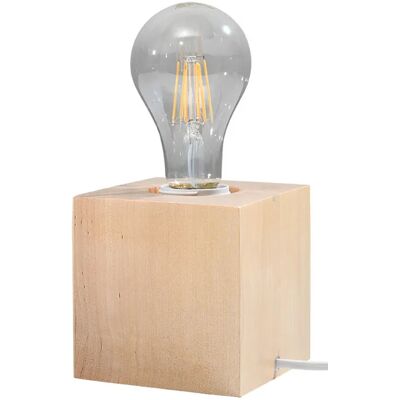 Lumes Drewniana lampka biurkowa z odkrytą żarówką - 4X EX587 Z8-F75 Lumes Drewniana lampka biurkowa z odkrytą żarówką - 4X EX587 Z8-F75