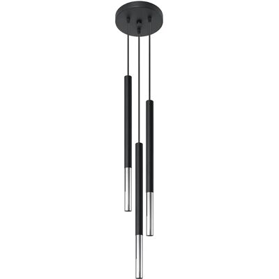 Lumes Czarna chromowana potrójna lampa wisząca tuba - EX721 L3-A55 Lumes Czarna chromowana potrójna lampa wisząca tuba - EX721 L3-A55