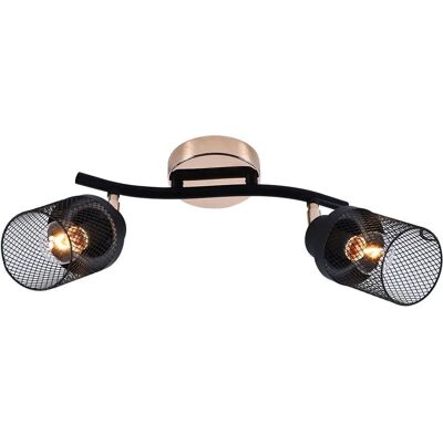 Lumes Czarno-złota lampa sufitowa z kloszami z siatki - 3X EX790 C8-F58 Lumes Czarno-złota lampa sufitowa z kloszami z siatki - 3X EX790 C8-F58