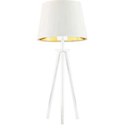Lumes Lampka stołowa z abażurem na białym stelażu - S6-K12 Lumes Lampka stołowa z abażurem na białym stelażu - S6-K12