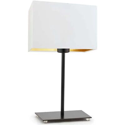 Lumes Mała lampka z abażurem na czarnym stelażu - E1-A19 Lumes Mała lampka z abażurem na czarnym stelażu - E1-A19