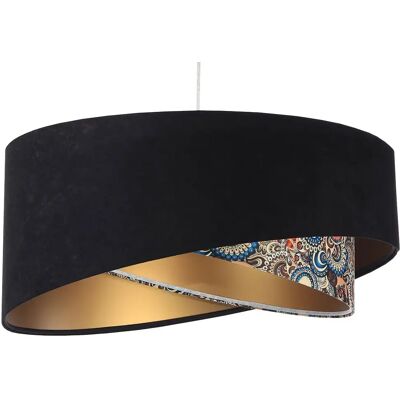 Lumes Czarno-złota lampa wisząca z wzorem - EX997 S0-C09 Lumes Czarno-złota lampa wisząca z wzorem - EX997 S0-C09