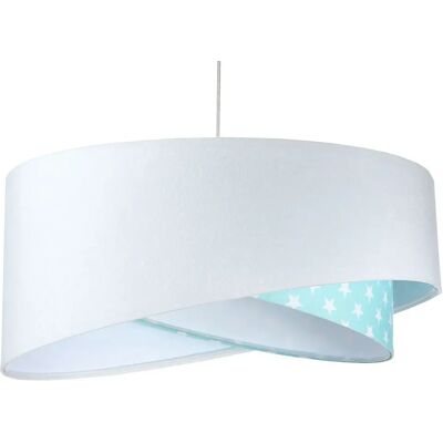 Lumes Biało-miętowa lampa wisząca welurowa - EX1000 A0-M00 Lumes Biało-miętowa lampa wisząca welurowa - EX1000 A0-M00