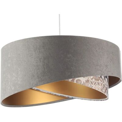 Lumes Szara welurowa lampa wisząca glamour K5-W05 Lumes Szara welurowa lampa wisząca glamour K5-W05