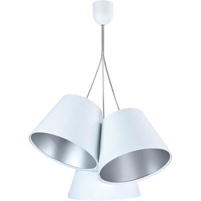 Lumes Biało-srebrna potrójna lampa wisząca F1-C87 Lumes Biało-srebrna potrójna lampa wisząca F1-C87