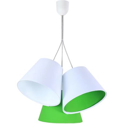 Lumes Biało-zielona potrójna lampa wisząca dziecięca K5-T70 Lumes Biało-zielona potrójna lampa wisząca dziecięca K5-T70