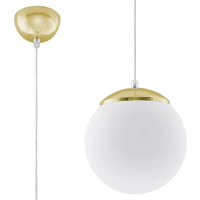 Lumes Biało-złota lampa wisząca kula 20 cm E9-R39 Lumes Biało-złota lampa wisząca kula 20 cm E9-R39