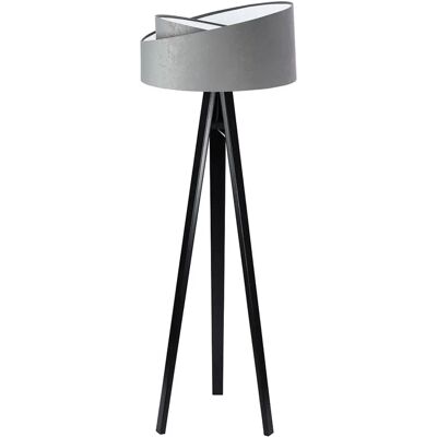 Lumes Szaro-czarna lampa podłogowa trójnóg asymetryczna - S023 Z8-L58 Lumes Szaro-czarna lampa podłogowa trójnóg asymetryczna - S023 Z8-L58