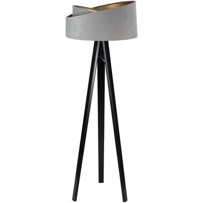 Lumes Szaro-czarna nowoczesna lampa stojąca trójnóg - 4X S025 K6-C39 Lumes Szaro-czarna nowoczesna lampa stojąca trójnóg - 4X S025 K6-C39