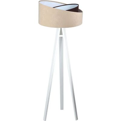 Lumes Beżowo-biała drewniana lampa stojąca - S026 B0-D15 Lumes Beżowo-biała drewniana lampa stojąca - S026 B0-D15