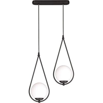 Lumes Podwójna czarna lampa wisząca nad stół S6-D86 Lumes Podwójna czarna lampa wisząca nad stół S6-D86