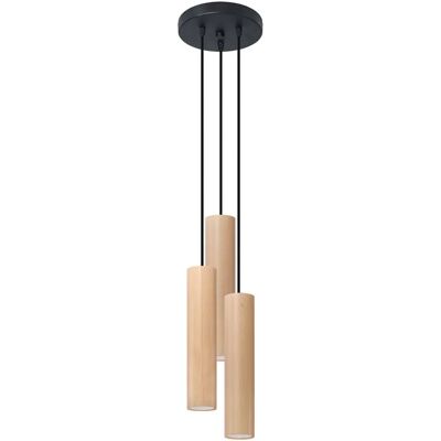 Lumes Drewniana lampa wisząca tuba - 7X S168 K7-E18 Lumes Drewniana lampa wisząca tuba - 7X S168 K7-E18