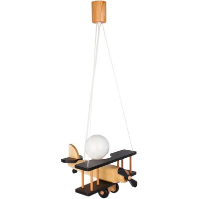 Lumes Czarna lampa wisząca dziecięca samolot - S199 M0-T45 Lumes Czarna lampa wisząca dziecięca samolot - S199 M0-T45