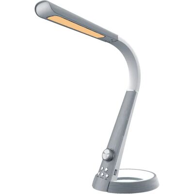 Lumes Srebrna lampka biurkowa z nocnym oświetleniem - 4X S252 D4-W13 Lumes Srebrna lampka biurkowa z nocnym oświetleniem - 4X S252 D4-W13