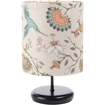 Lumes Czarna lampka nocna z motywem kwiatów - S386 F1-C51 Lumes Czarna lampka nocna z motywem kwiatów - S386 F1-C51