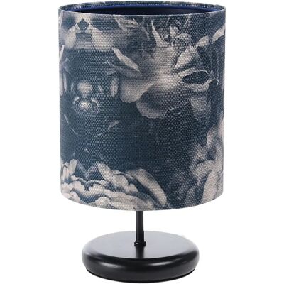 Lumes Czarno-granatowa lampka nocna w kwiaty - S395 K9-D21 Lumes Czarno-granatowa lampka nocna w kwiaty - S395 K9-D21