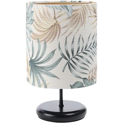 Lumes Czarna lampka nocna boho z abażurem w liście - S399 G4-H58 Lumes Czarna lampka nocna boho z abażurem w liście - S399 G4-H58