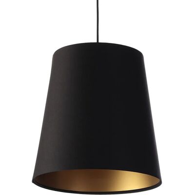 Lumes Czarno-złota lampa wisząca glamour z abażurem - 2Q S404 B9-E52 Lumes Czarno-złota lampa wisząca glamour z abażurem - 2Q S404 B9-E52