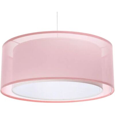 Lumes Różowa lampa wisząca z dwuczęściowym abażurem - S436 K4-H31 Lumes Różowa lampa wisząca z dwuczęściowym abażurem - S436 K4-H31